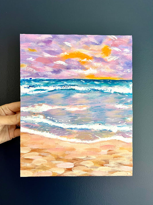 Ripples in the Sunset | Original Acrylic | 8x10