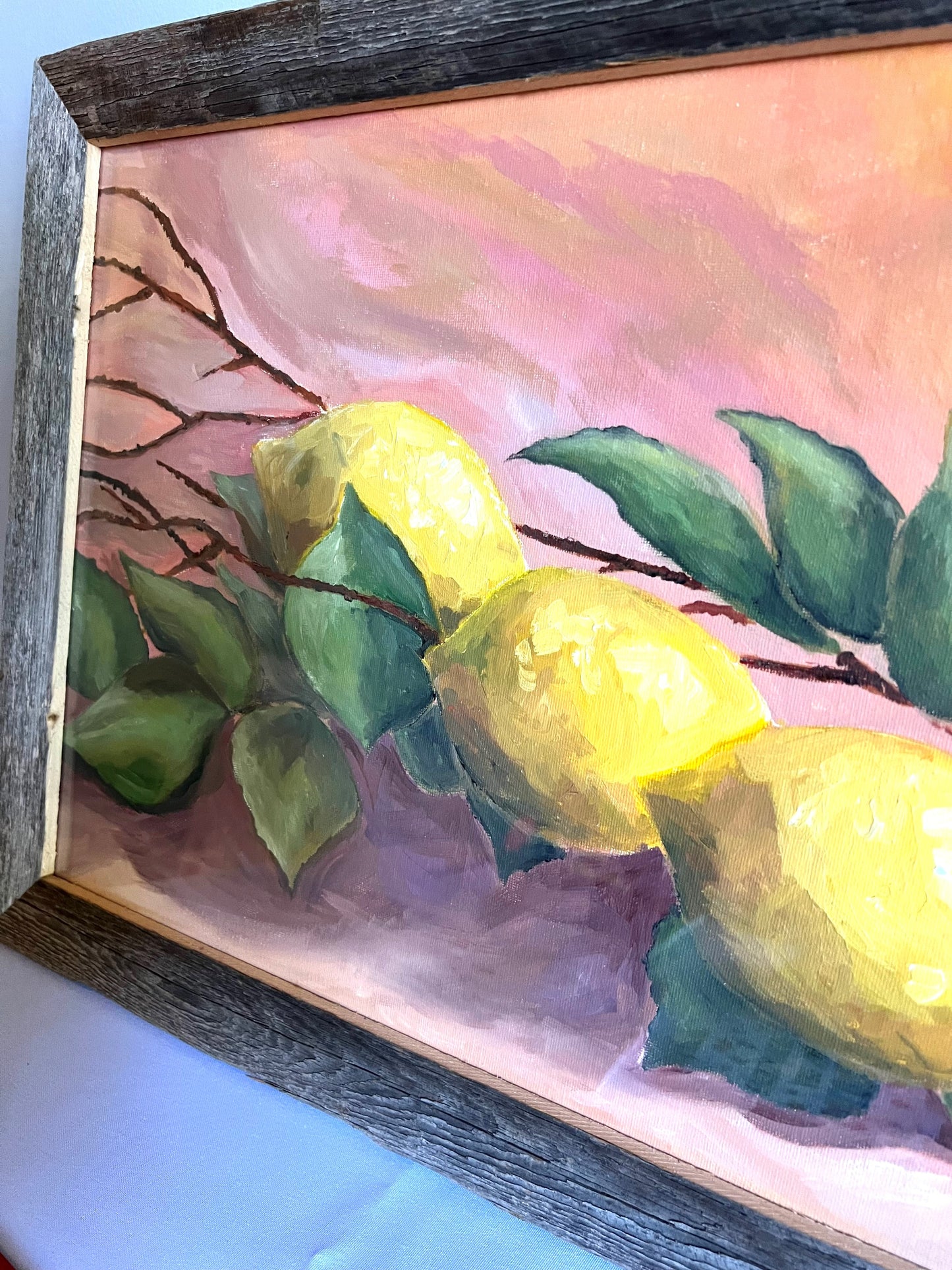 Lemon Tablescape | Oil | 12x16 in a 14.5x18.5 Frame